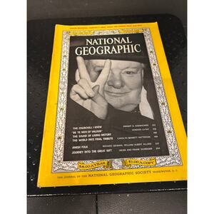 vintage National Geographic Magazine August 1965 featuring Sir Winston Churchill
